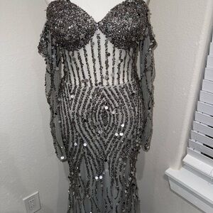 Silver/black Prom Dress